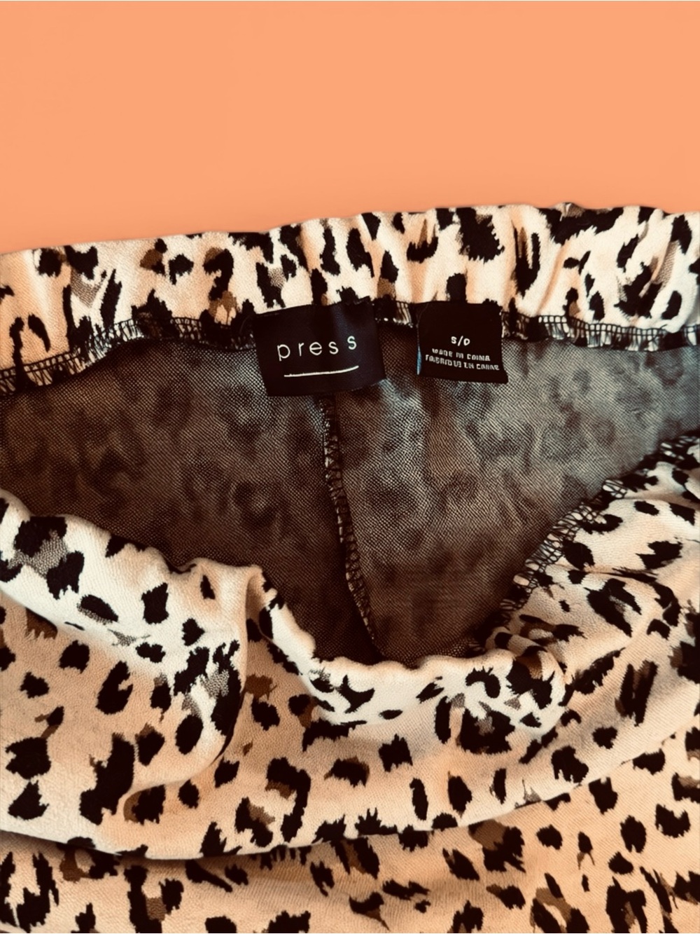 Leopard Print Pencil Skirt in Beige and Black - Picture 2 of 2